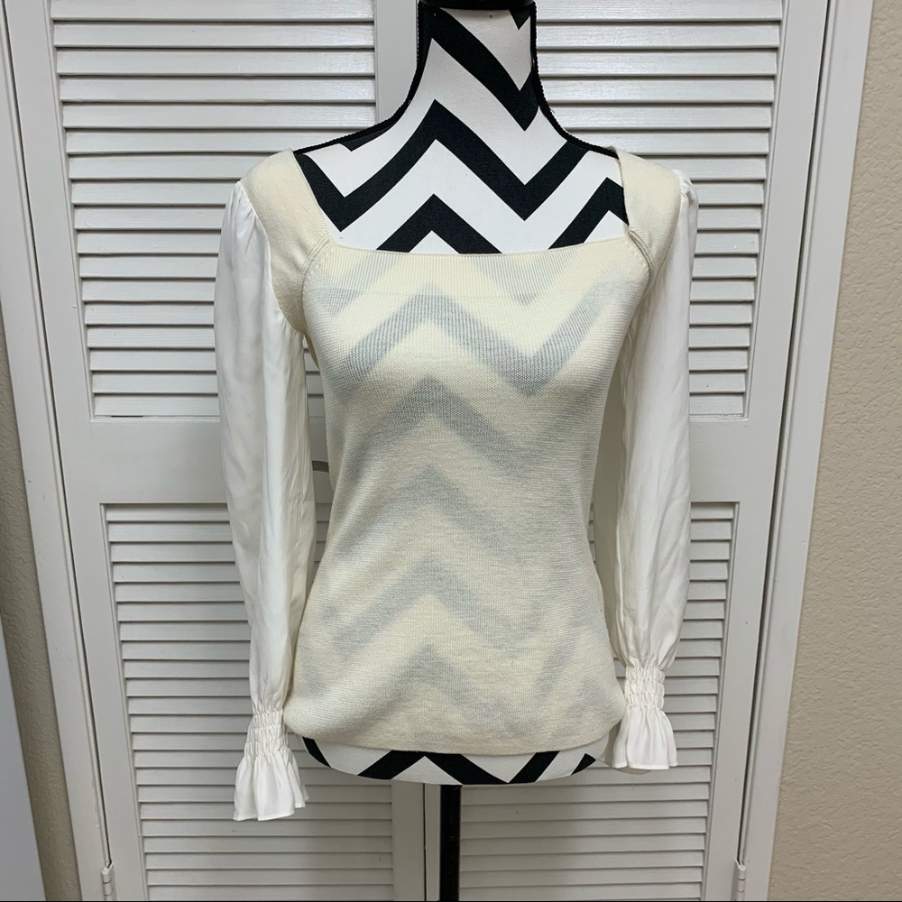 Rebecca Taylor Wool & Silk Square Neck Top XS